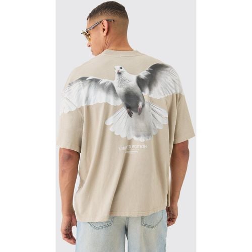 Camiseta Oversize Con Estampado Gráfico De Paloma A Gran Escala - boohoo - Modalova