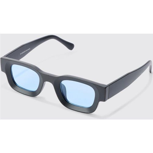 Chunky Frame Square Lens Sunglasses In Blue - boohoo - Modalova