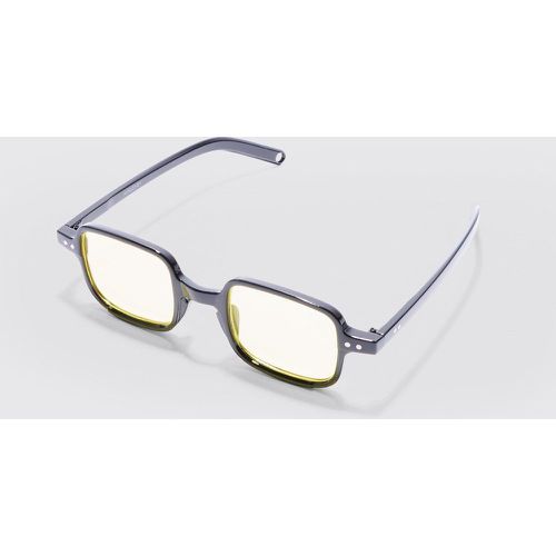Square Yellow Lens Sunglasses In Black - boohoo - Modalova