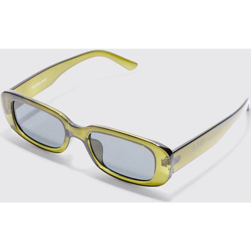 Chunky Smoke Lens Sunglasses In Green - boohoo - Modalova
