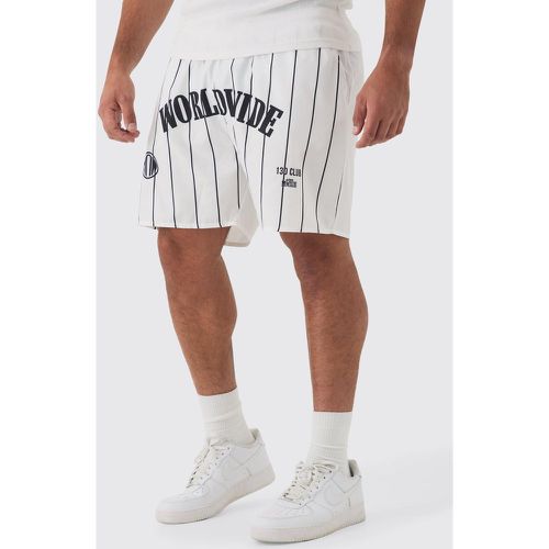 Plus Worldwide Crotch Printed Stripe Swim Shorts - boohoo - Modalova