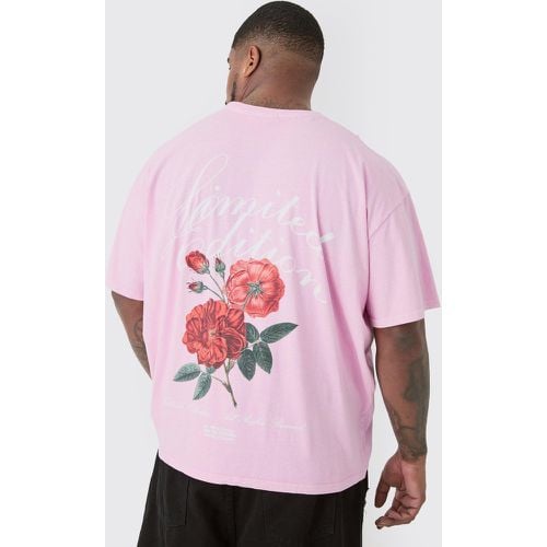 Camiseta Plus Rosa Con Estampado Gráfico De Flores Lmtd Edition - boohoo - Modalova