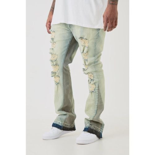 Jeans a zampa Plus Size in Stretch Skinny Fit con strappi e dettagli a zampa - boohoo - Modalova