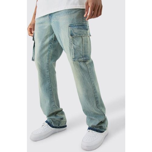 Jeans a zampa Cargo Tall in denim rigido - boohoo - Modalova
