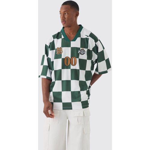 Half Sleeve Raglan Checkerboard Pique Football T-shirt - boohoo - Modalova