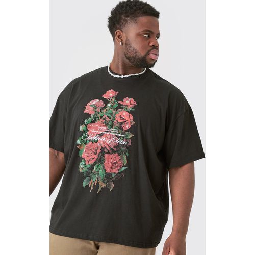 Plus Floral Graphic T-Shirt, Negro - boohoo - Modalova