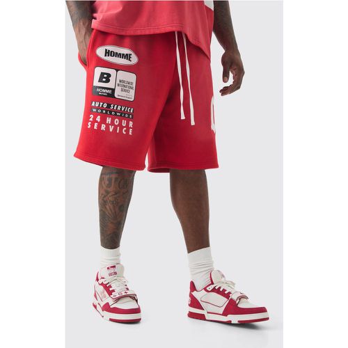 Plus Basketball Washed Applique Moto Printed Shorts - boohoo - Modalova