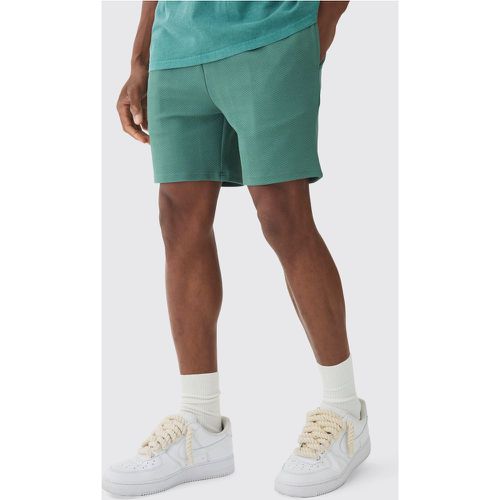 Pantaloncini corti Slim Fit a spina di pesce - boohoo - Modalova