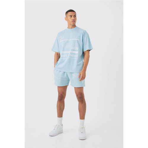 Oversized Extended Homme Text Graphic T-shirt And Short Set - boohoo - Modalova
