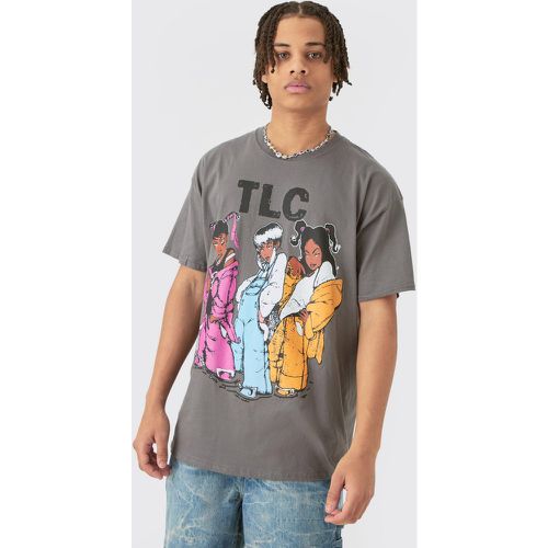 Oversized Tlc License T-Shirt, Gris - boohoo - Modalova