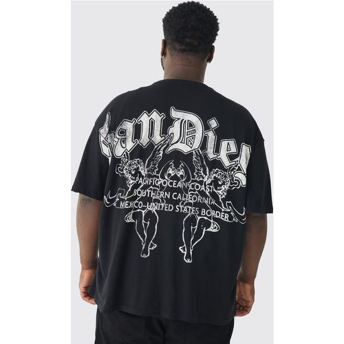 Camiseta Plus Negra Con Estampado Renacentista De San Diego - boohoo - Modalova