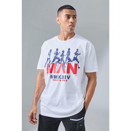 T-shirt oversize Man Active Athletic con grafica Track & Field - boohoo - Modalova