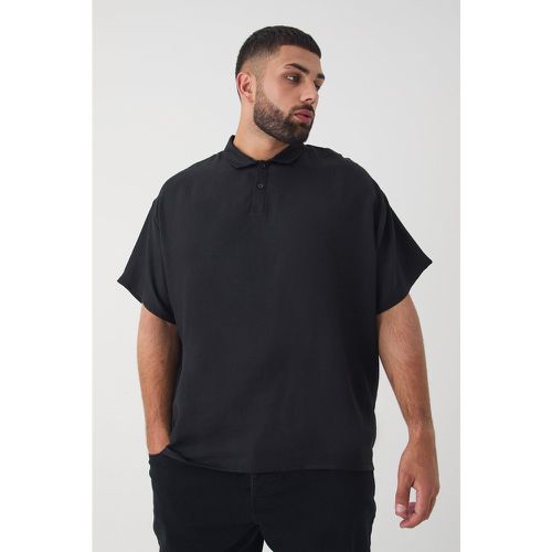 Polo Plus De Lino Negro, Negro - boohoo - Modalova