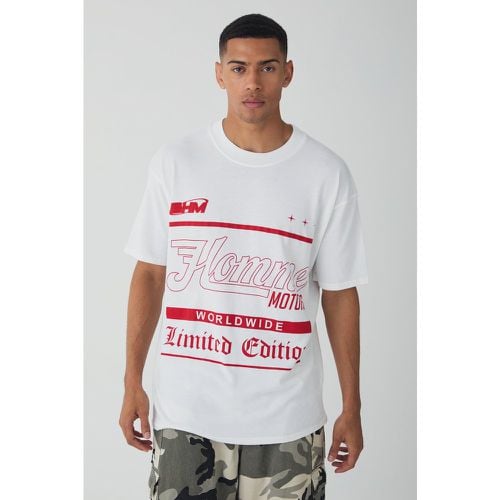 T-shirt oversize Homme Limited con grafica di testo - boohoo - Modalova