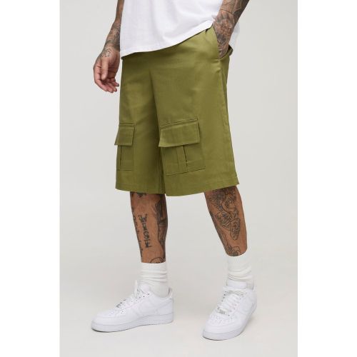 Pantaloni tuta Cargo Tall sovratinti in twill con tasche frontali - boohoo - Modalova