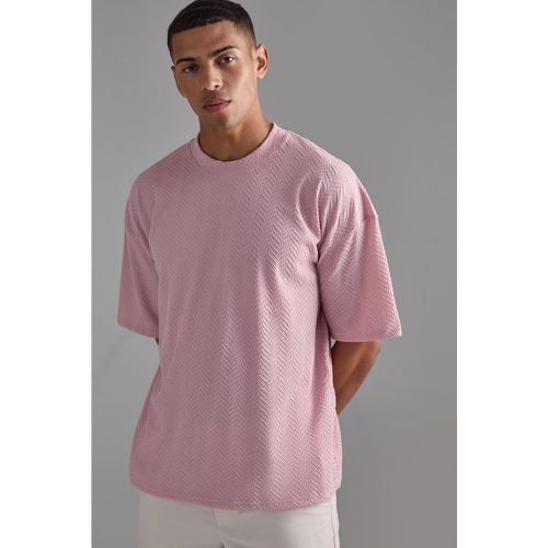 Camiseta Oversize Texturizada, Pink - boohoo - Modalova