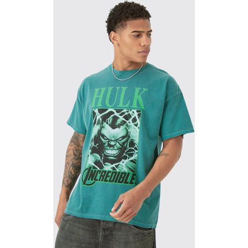 Camiseta Oversize Con Lavado A La Piedra De Hulk - boohoo - Modalova