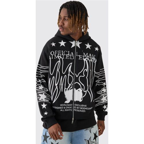 Sudadera Tall Oversize Con Capucha Y Estampado Man Official - boohoo - Modalova