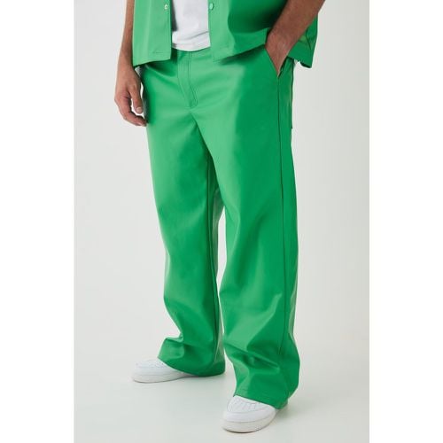 Pantalón Plus Holgado De Cuero Sintético - boohoo - Modalova