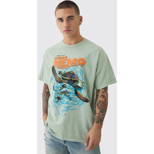 Camiseta Oversize Con Lavado A La Piedra Y Estampado De Buscando A Nemo - boohoo - Modalova