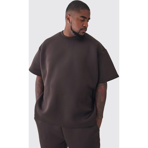 Plus Scuba Oversized T-shirt, Brown - boohoo - Modalova