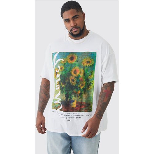 Plus Monet Sunflower Printed Licensed T-shirt In White - boohoo - Modalova