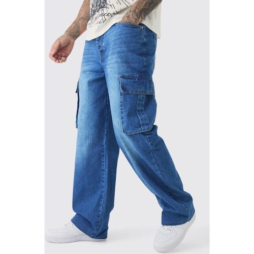 Jeans Cargo Tall rilassati in denim rigido - boohoo - Modalova