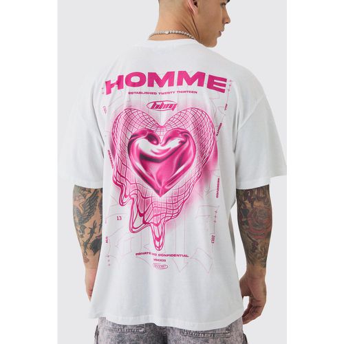 Oversized Geometric Heart Graphic T-Shirt - boohoo - Modalova