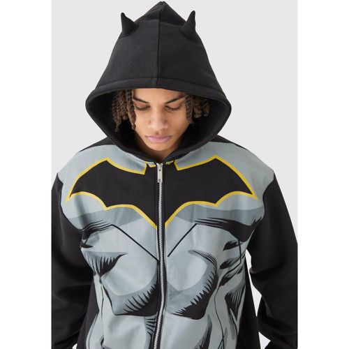 Felpa oversize ufficiale di Batman con zip e cappuccio - boohoo - Modalova