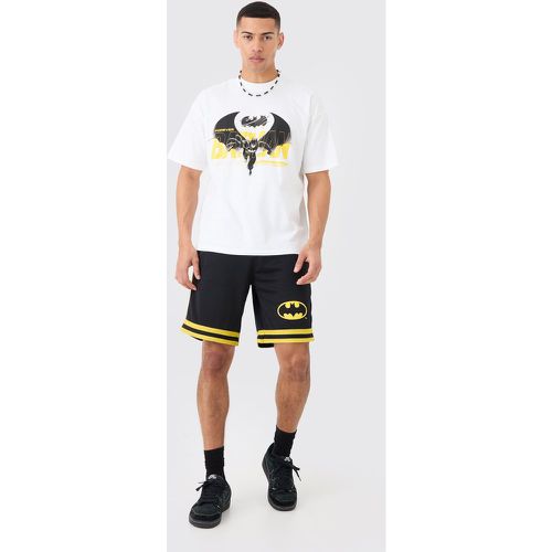 Conjunto Oversize De Pantalón Corto De Malla Y Camiseta Con Estampado De Batman - boohoo - Modalova