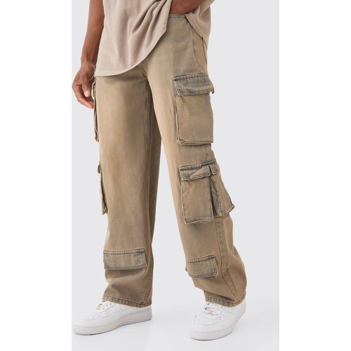 Baggy Rigid Grey Tinted Multi Cargo Pocket Jeans - boohoo - Modalova