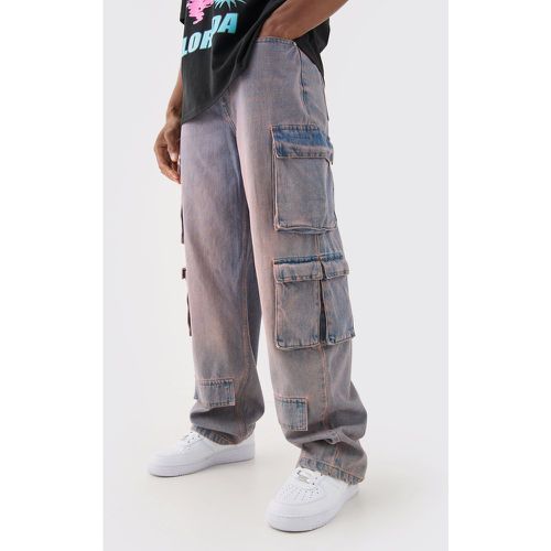 Baggy Rigid Tinted Multi Cargo Pocket Jeans - boohoo - Modalova