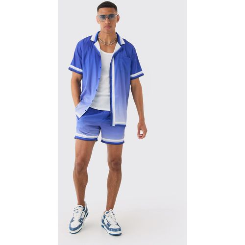 Oversized Ombre Short Sleeve Satin Shirt & Short Set - boohoo - Modalova