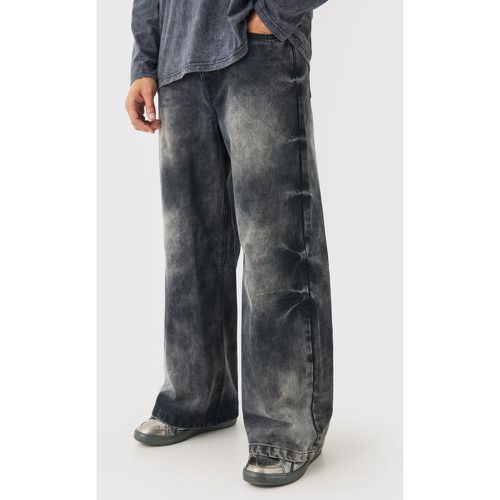 Extreme Baggy Acid Wash Jeans In Washed Black - boohoo - Modalova