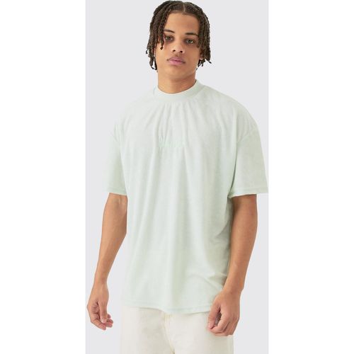 T-shirt oversize Homme in spugna con girocollo esteso - boohoo - Modalova