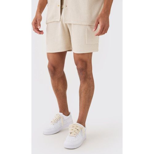 Pantaloncini Cargo rilassati pesanti con trama a nido d'ape - boohoo - Modalova