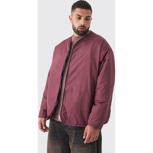 Chaqueta Plus Oversize Bomber Acolchada En Color Vino Sin Cuello - boohoo - Modalova