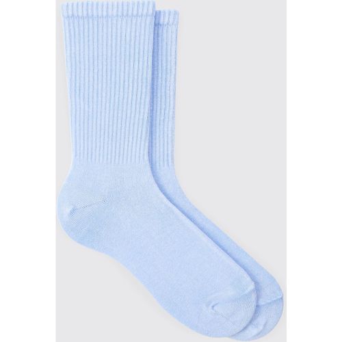 Acid Wash Plain Ribbed Sports Socks In Light Blue - boohoo - Modalova