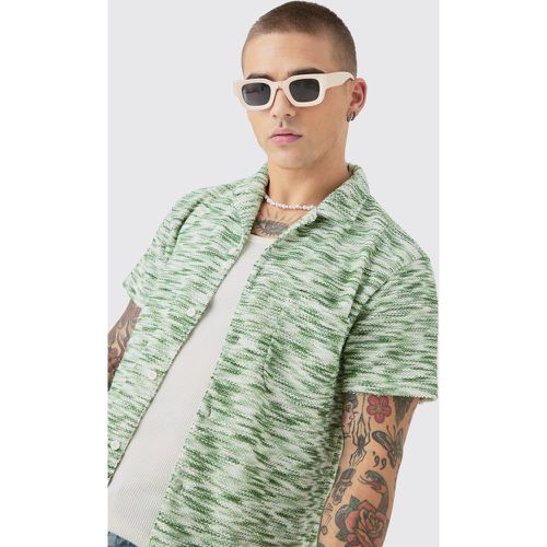 Camisa De Tejido Bouclé Con Solapas Y Estampado Soulder - boohoo - Modalova