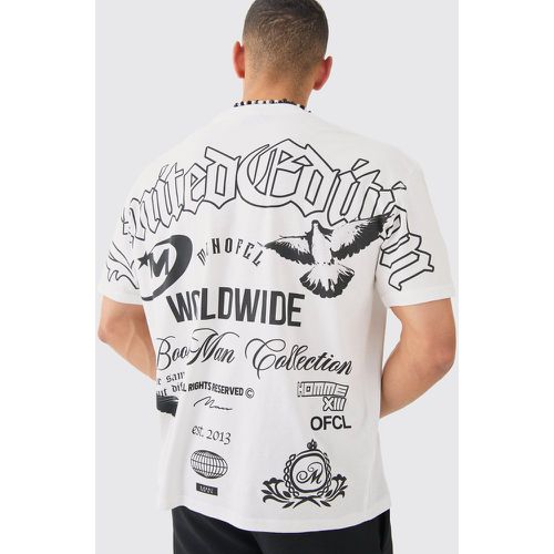 T-shirt oversize con logo e cuciture - boohoo - Modalova