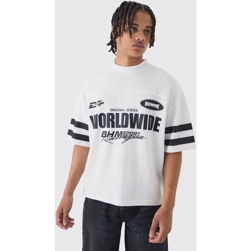 Camiseta Oversize Recta De Tela Gofre Worldwide - boohoo - Modalova