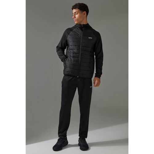 Man Active Quilted Hoodie and Tapered Jogger - boohoo - Modalova