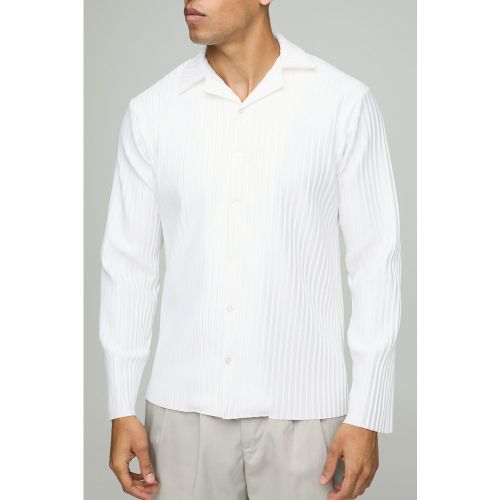Camisa Regular De Manga Larga Plisada Con Solapas - boohoo - Modalova