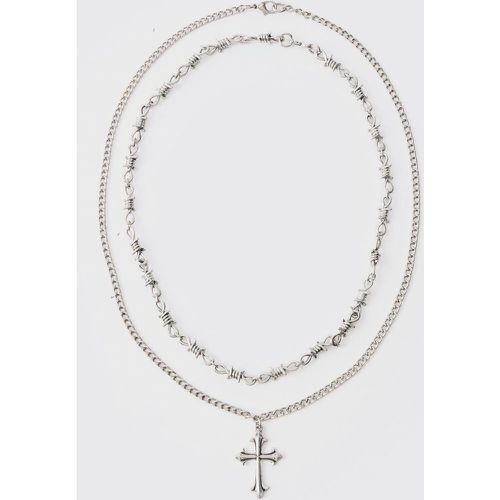 Collana con pendente a croce - boohoo - Modalova