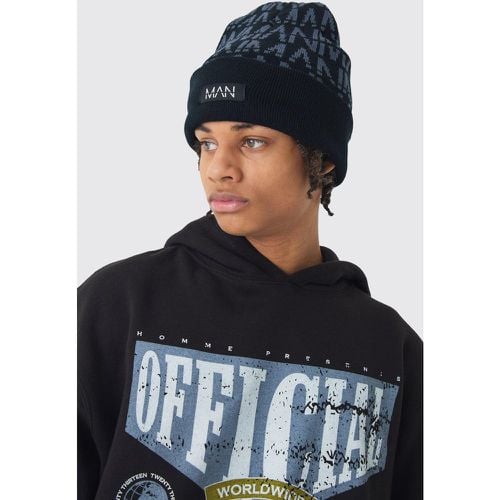 Berretto Beanie Man Dash tono su tono all over - boohoo - Modalova