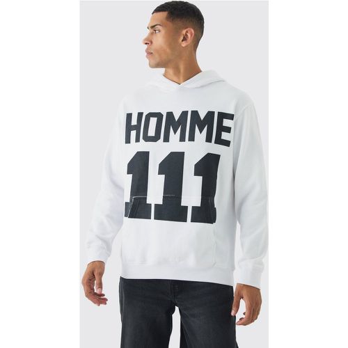 Sudadera Oversize Con Capucha Y Estampado Homme 111 - boohoo - Modalova