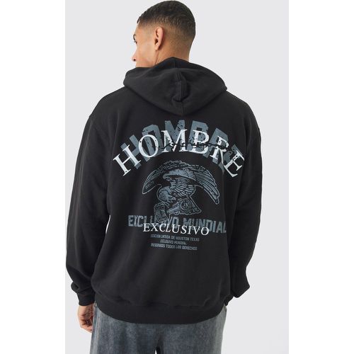 Sudadera Oversize Con Capucha Y Estampado Hombre Egal - boohoo - Modalova