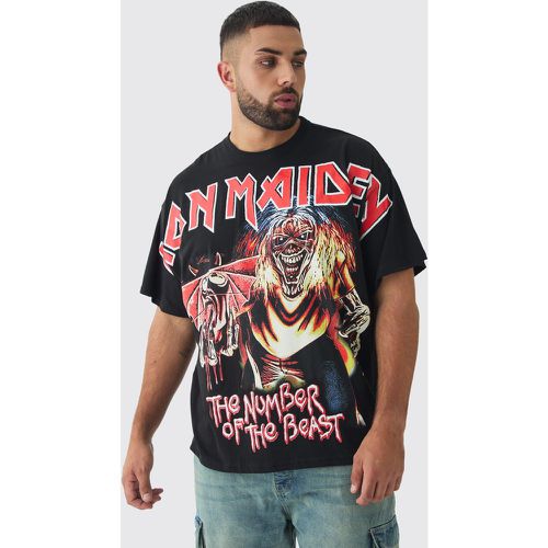 Camiseta Plus Oversize Con Estampado A Gran Escala De Iron Maiden - boohoo - Modalova