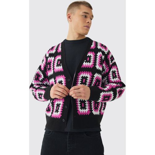 Cardigan squadrato oversize all'uncinetto - boohoo - Modalova