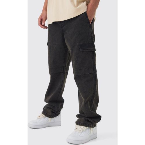 Pantalón Cargo Elástico Holgado Con Lavado De Aceite Y Pernera Plisada - boohoo - Modalova